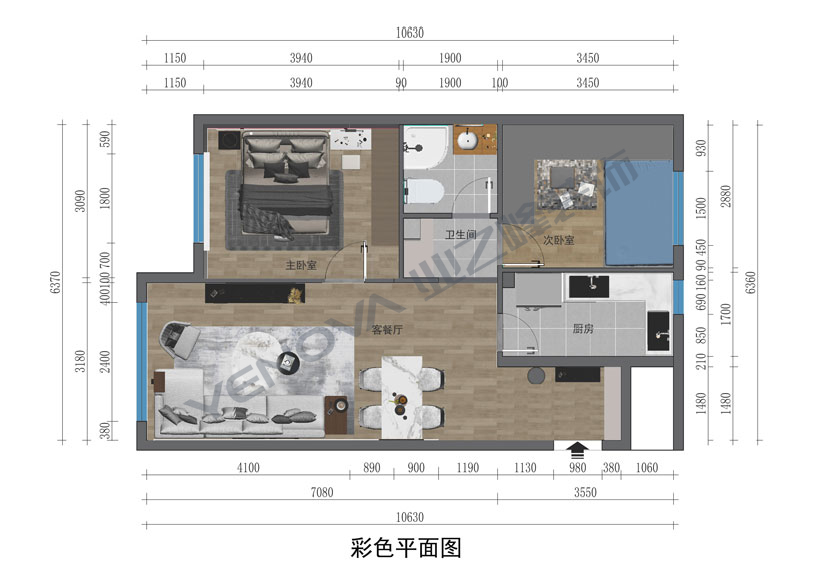 現代簡約裝修風格列車新城戶型圖