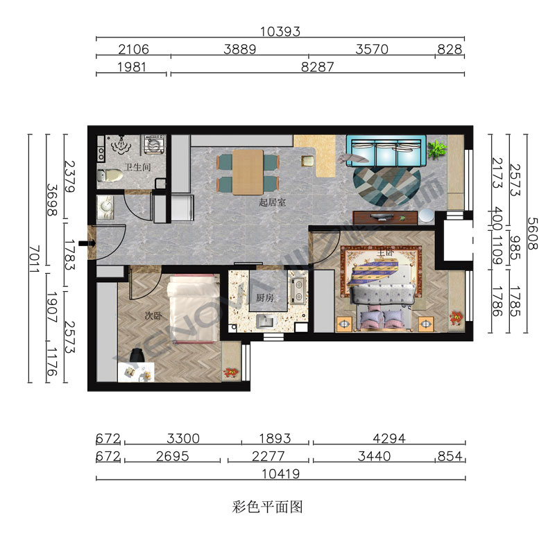 90平的房子裝修北歐風格彩平圖