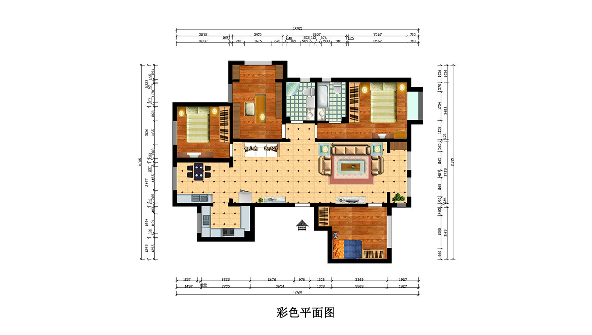 彩色平面布置圖