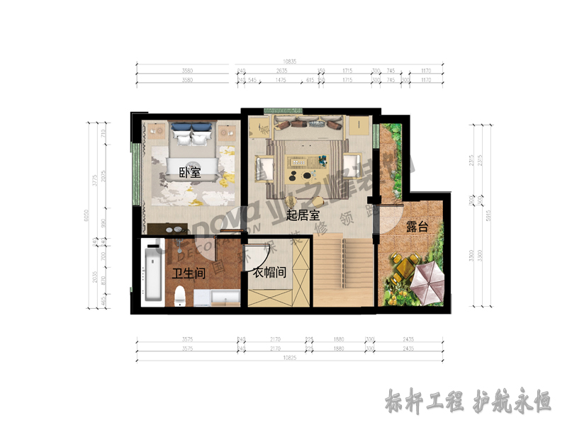 二層彩色平面布置圖