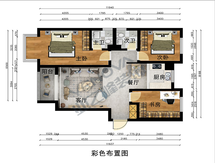 彩色平面布置圖