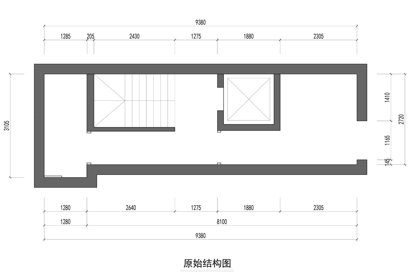 負二層原始平面圖