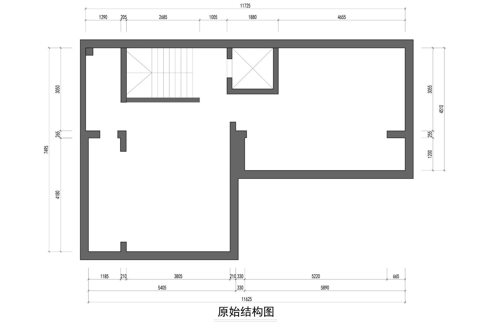 負一層原始結構圖