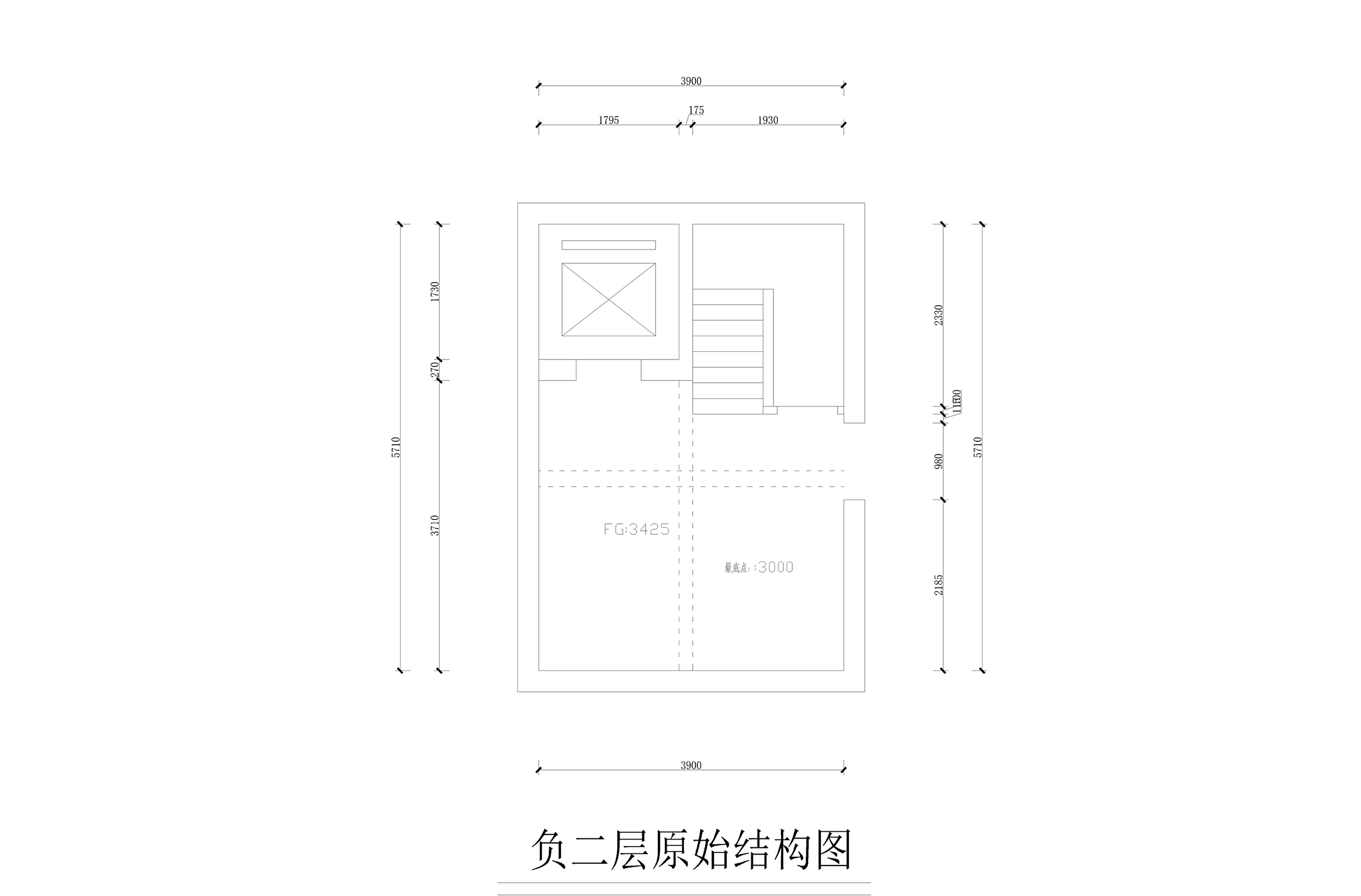 負(fù)二層原始結(jié)構(gòu)圖