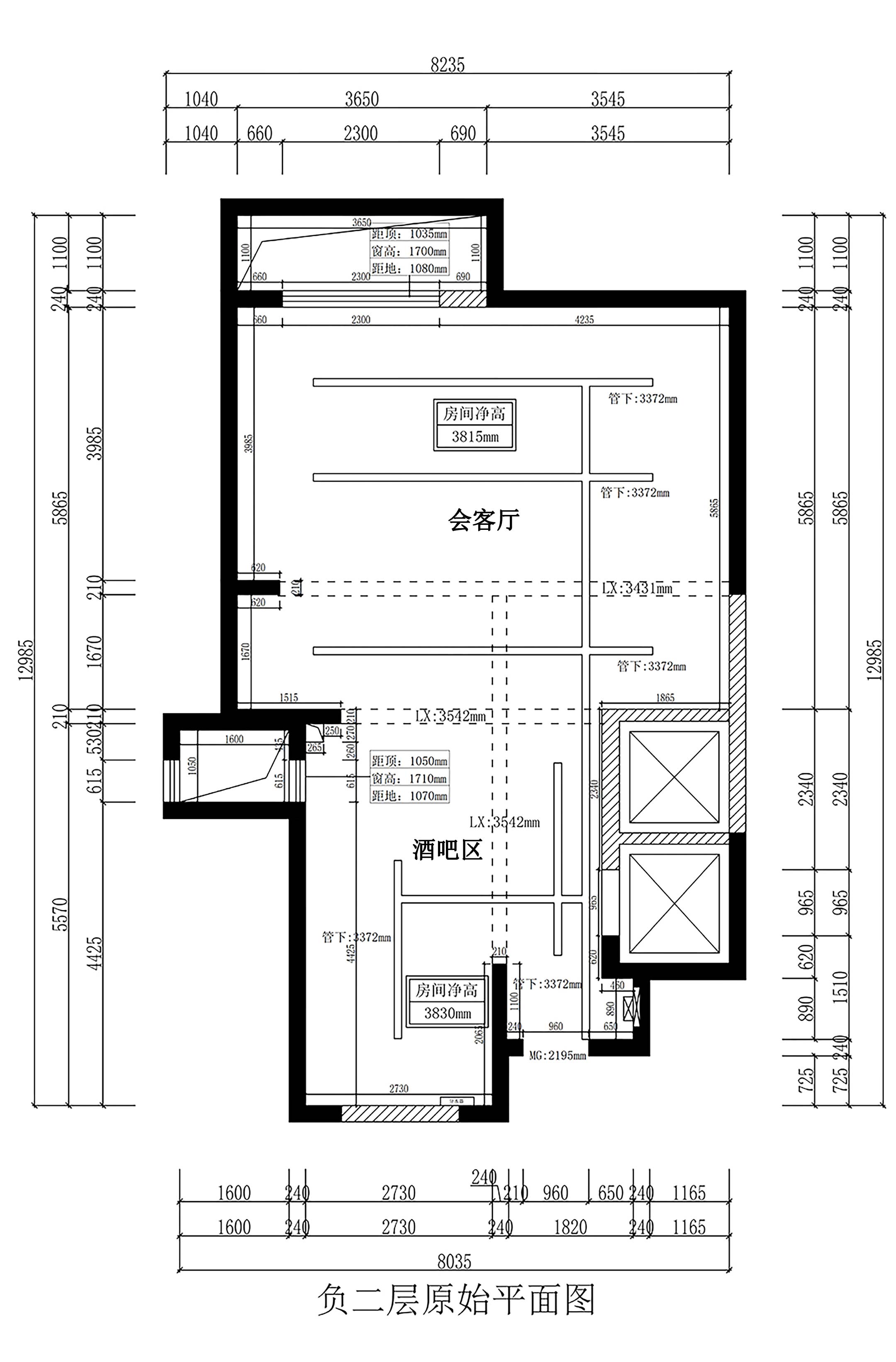 負二層原始結構圖